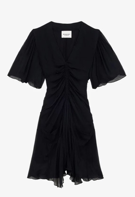 Vestido corto de gasa Vivienne negro